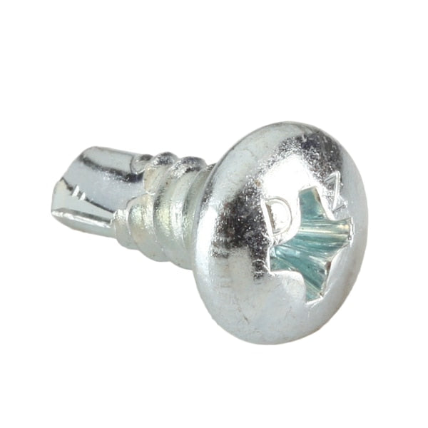 Self-Drilling Screw, #10 x 1/2 in, Clear Zinc Plated Steel Pan Head Phillips Drive, 10000 PK
