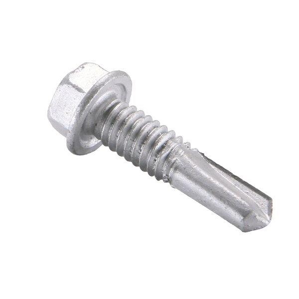 Self-Drilling Screw, #12-24 x 7/8 in, Dagger Guard Steel Hex Head Hex Drive, 4000 PK