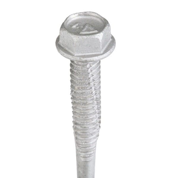 Self-Drilling Screw, #12-24 x 1-1/2 in, Dagger Guard Steel Hex Head Hex Drive, 2000 PK