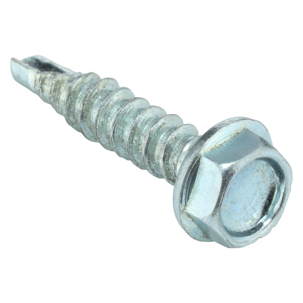 Self-Drilling Screw, #8 x 3/4 in, Zinc Plated Steel Hex Head External Hex Drive, 200 PK