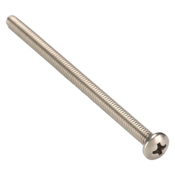 #8-32 x 2 3/4 in Phillips Pan Machine Screw, Plain 18-8 Stainless Steel, 100 PK
