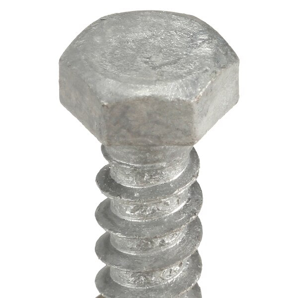 Lag Screw, 3/8 in, 1-1/2 in, Steel, Hot Dipped Galvanized Hex External Hex Drive, 100 PK
