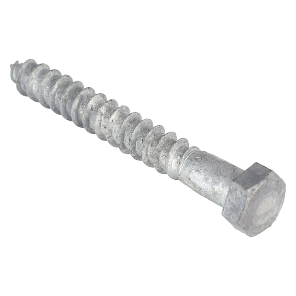 Lag Screw, 3/8 in, 3 in, Steel, Hot Dipped Galvanized Hex External Hex Drive, 50 PK