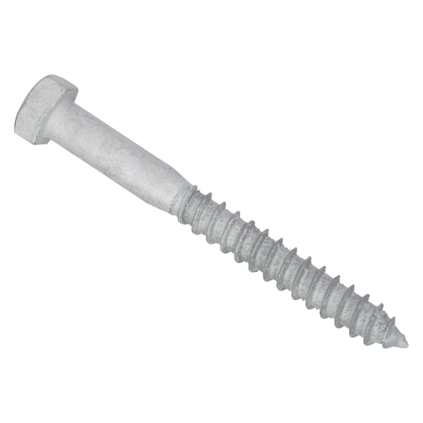 Lag Screw, 3/8 in, 3-1/2 in, Steel, Hot Dipped Galvanized Hex External Hex Drive, 50 PK