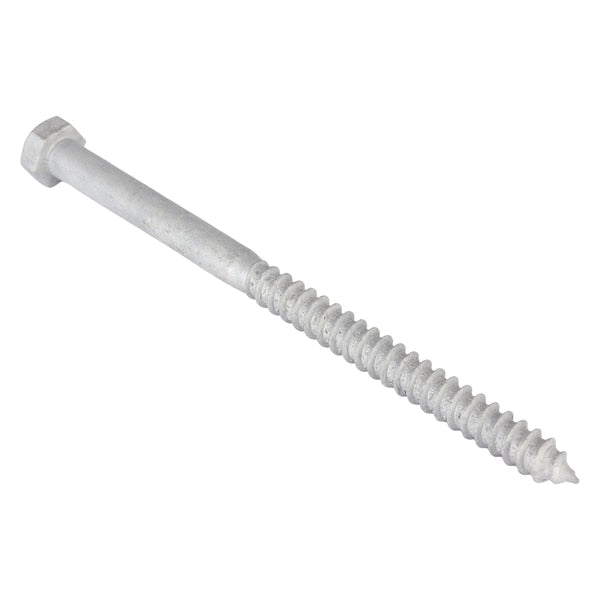 Lag Screw, 3/8 in, 6 in, Steel, Hot Dipped Galvanized Hex External Hex Drive, 50 PK