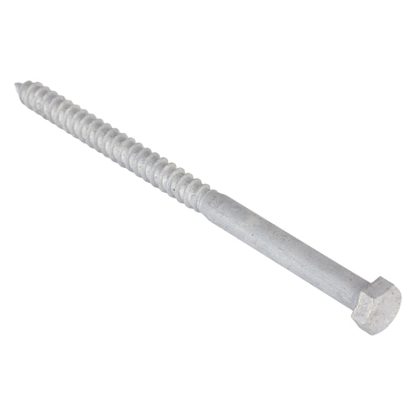 Lag Screw, 3/8 in, 6 in, Steel, Hot Dipped Galvanized Hex External Hex Drive, 50 PK