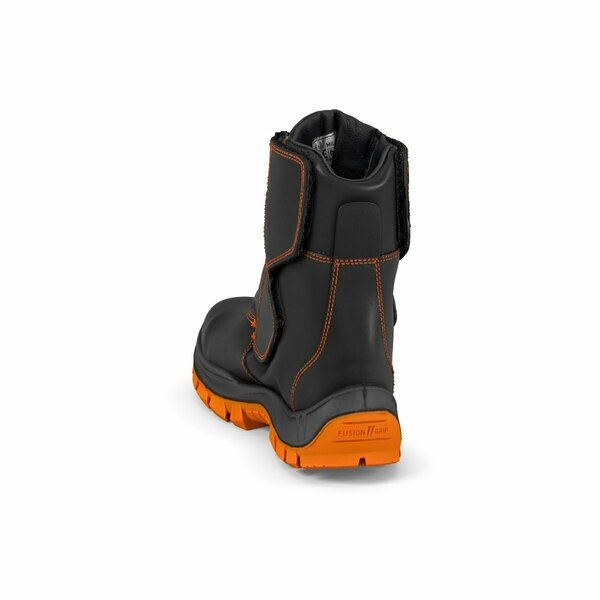 Welders Leather Work Boot, Flame Resistant, Black/Orange, Men's Size 12