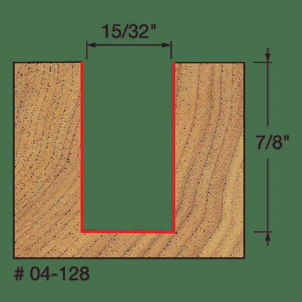 Double Flute Straight Bit, 15/32