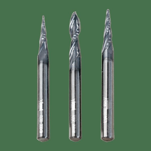 CNC Fine Detail Router Bit Set, 3-Piece