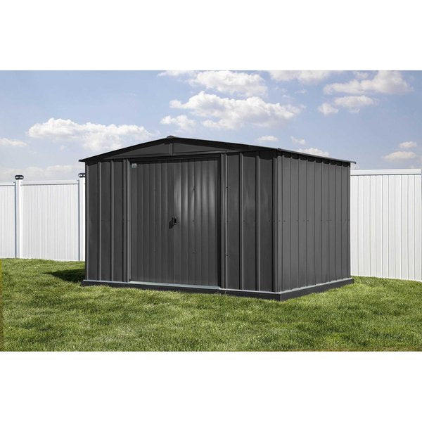 10x8 Classic Steel Storage Shed, Charcoal
