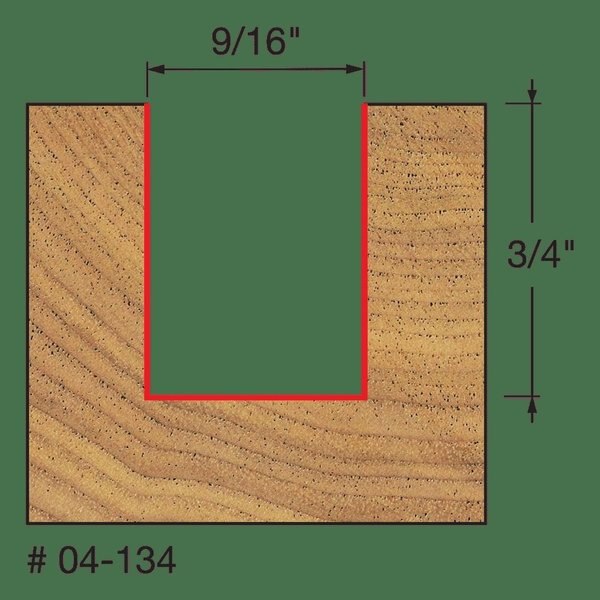 Double Flute Straight Bit, 9/16