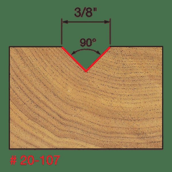 V Grooving Bit, 90deg, 3/8