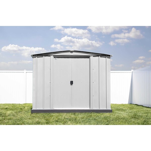 8x6 Classic Steel Storage Shed, Flute Grey