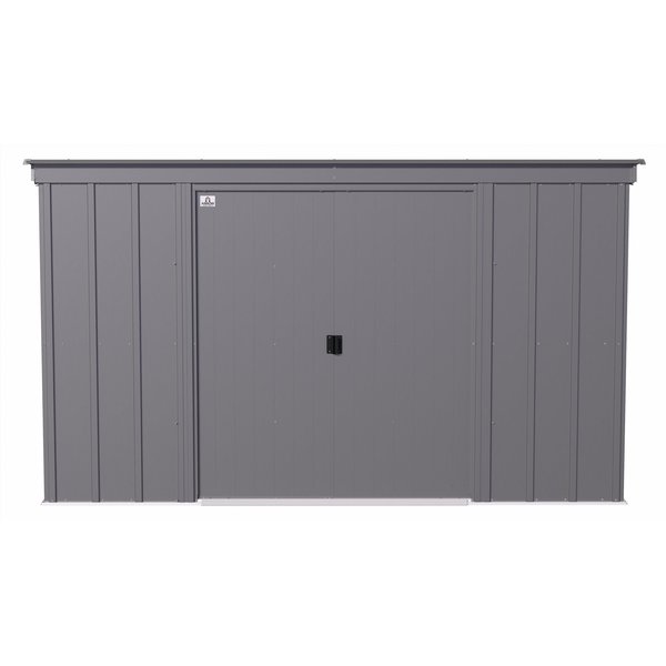 10x4 Classic Steel Storage Shed, Charcoal