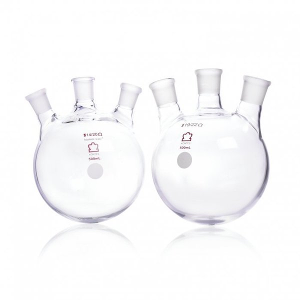 Angled Three Neck Round Bottom, 500mL