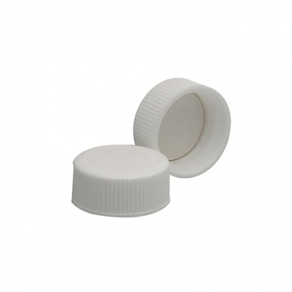 White Pp Solid Top Screw Cap W/Po, PK144