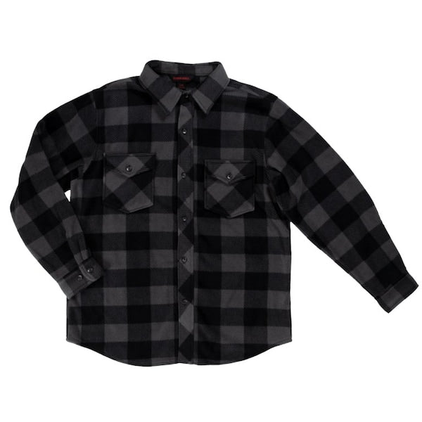 Buffalo Check Fleece Shirt, Grey, 2XL
