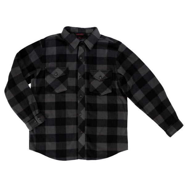 Buffalo Check Fleece Shirt, Grey, L