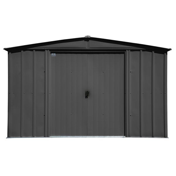 10x14 Classic Steel Storage Shed, Charcoal