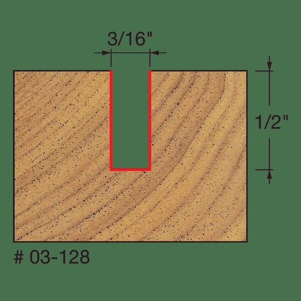 Single Flute Straight Bit, 3/16