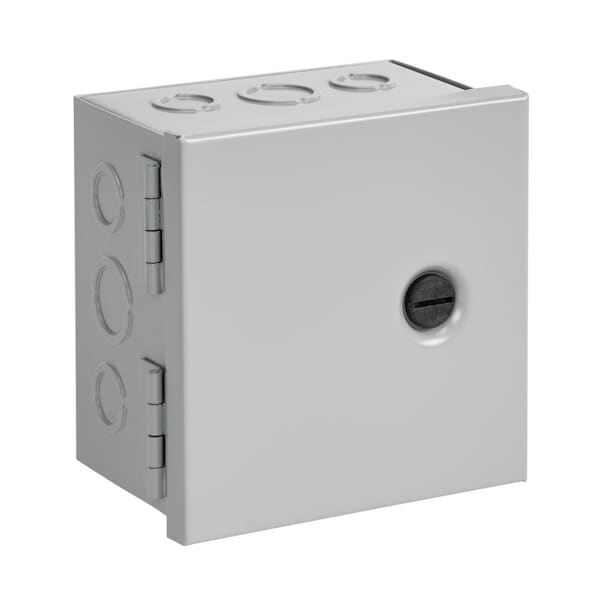 Hinged-Cover, Type 1, 12.00x10.00x6.00, Gray, Steel