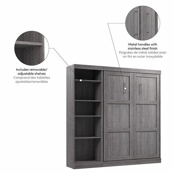 Full Wall Bed Kit, Bark Gray, 84