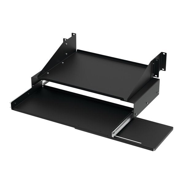 Pullout Keyboard Tray with Monitor Shelf