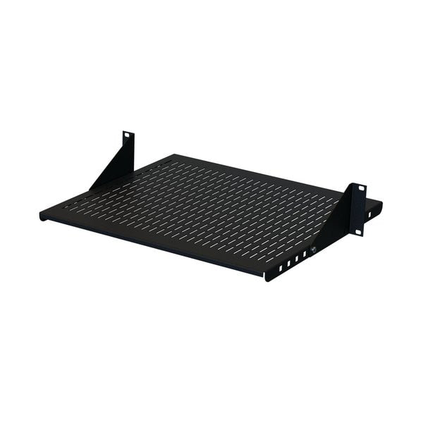 Adjustable Steel Vented Shelf, fits 19 in. LAN R., Black, Steel