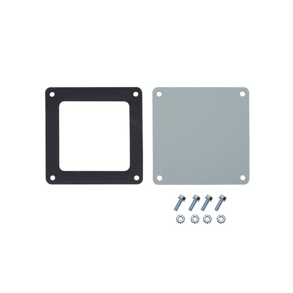 Closure Plate, 4.00x4.00, Gray, Steel