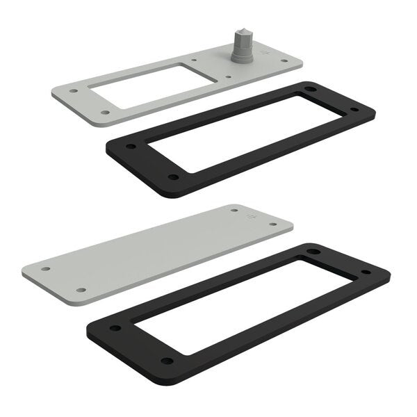 Closure Plate Adapters for Cutouts, 24 Pin to Blank, Lt Gray, Steel