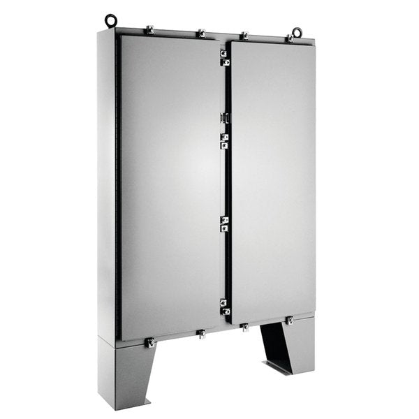 Two-Door with Floor Stands, Type 4, 74.06x72.06x12.06, Gray, Steel