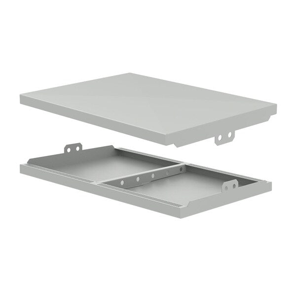 Top Solar Shield for Cabinet, 1.73x30.20x22.36, Lt Gray, Aluminum