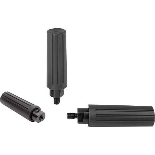 Cylinder Grip Revolving Size:3, Form: A D= 1/4-20x9, L1=61, 4, Thermoplastic, Comp: Steel