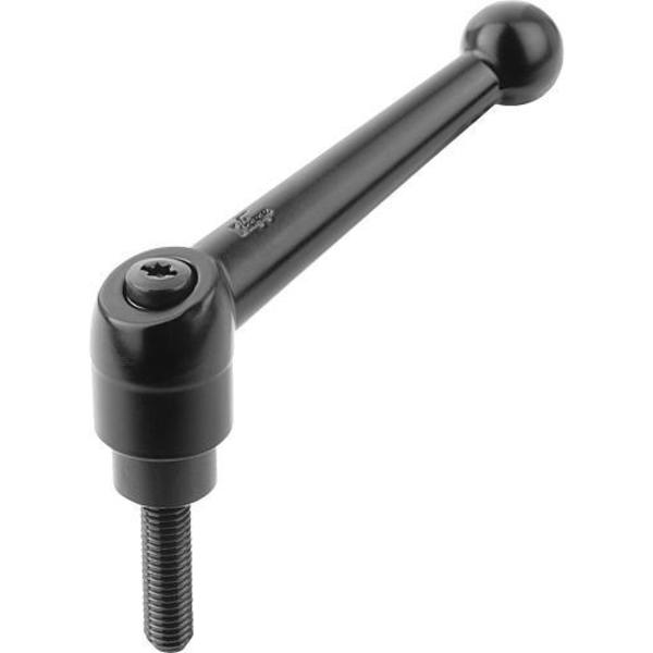 Adjustable Handle, Size: 2 3/8-16X40 Zinc, Black Satin, Comp: Steel