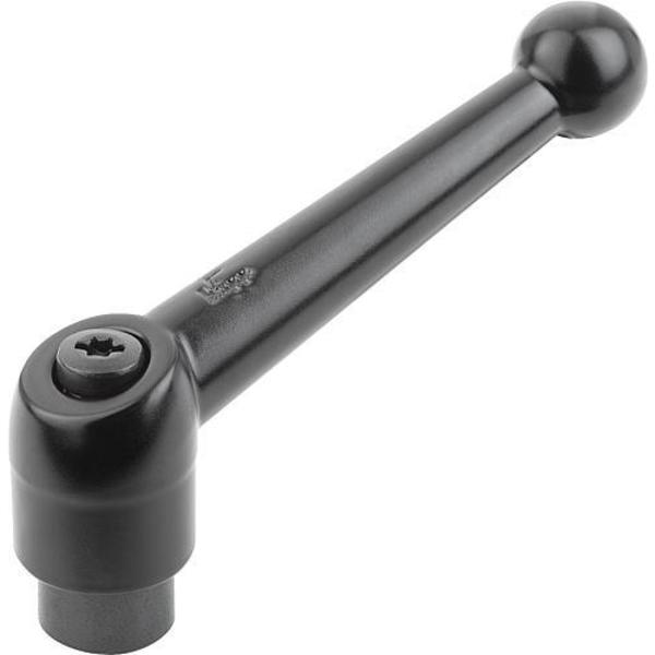 Adjustable Handle, Size: 3 5/16-18 Zinc, Black Satin, Comp: Steel