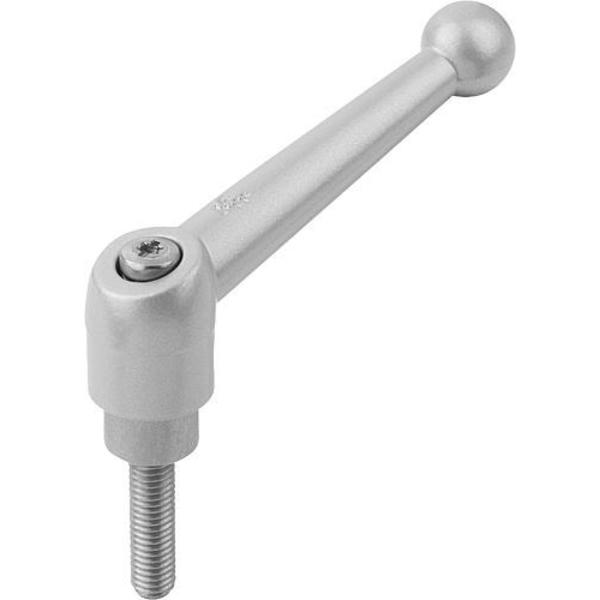 Adjustable Handle, Size: 4 M12X30 Zinc, Silver Metallic, Comp: Stainless Steel