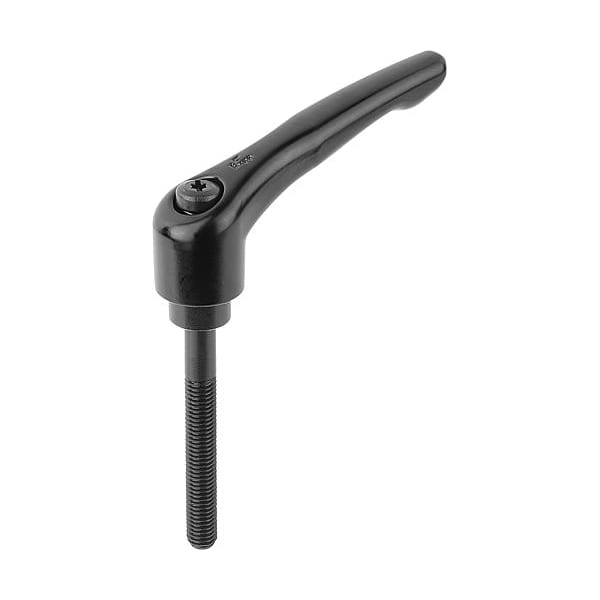 Adjustable Handle, Modern Design, Sz. 4, M12X70, Die Cast Zinc Black Satin, Comp: Steel