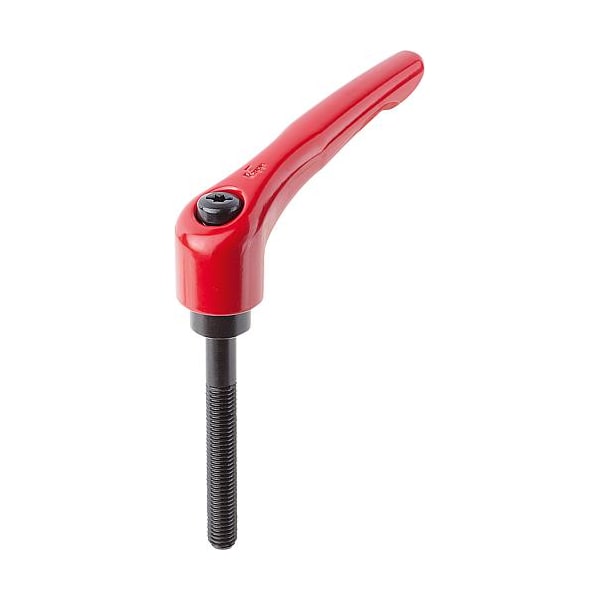 Adjustable Handle, Modern Design, Sz. 4, M10X60, Die Cast Zinc Red RAL 3003, Comp: Steel