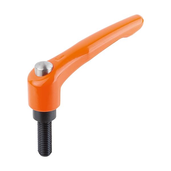 Adjustable Handle, Mod. Des., Protective Cap Sz. 3, 5/16-18X40, Cast Zinc Orange RAL2004, Steel