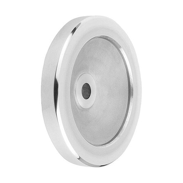 Disc Handwheel Diameter D1= 140 mm, Reamed Hole D2= 14 mm, Aluminum, Without Grip