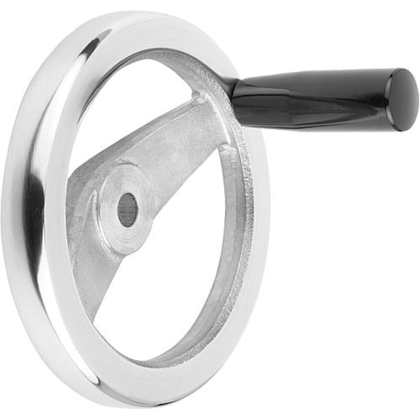 2-Spoke Handwheel, Aluminum, Diameter D1= 250 mm, Bore Dia. D2= 22 mm, Fixed Grip, Thermoset