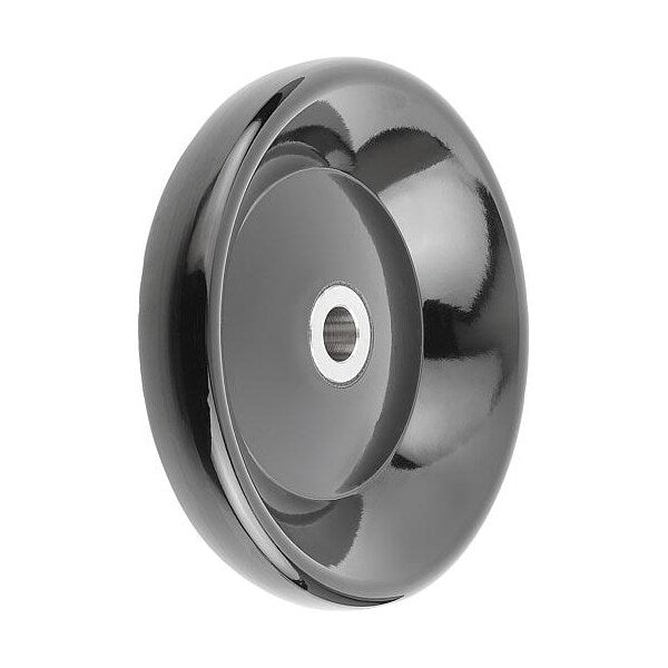 Disc Handwheel, Thermoset, Hub Steel, D1= 125 mm, Reamed Bore D2= 12 mm, Form: E, Without Grip