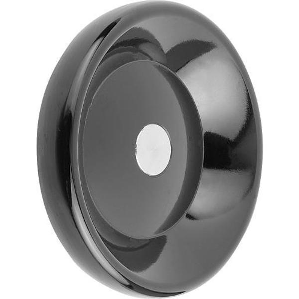 Disc Handwheel, Thermoset, D1= 100 mm, Pilot Hole D2= 6 mm, Size: 1, Form: D, Without Grip