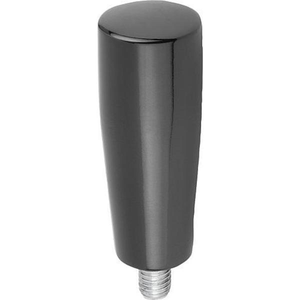 Taper Grip Fixed Size: 3 D=M10X20, D1= 29, Form: F, Thermoset High-Polish Finish Black