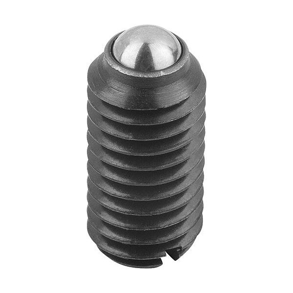 Spring Plunger, Standard Spring Force D=3/8-16 L=19, Steel, Comp: Ball Steel