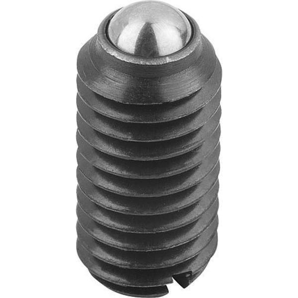 Spring Plunger, Standard Spring Force D=5/8-11 L=24, Steel, Comp: Ball Steel