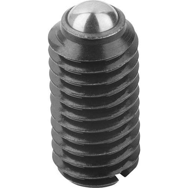 Spring Plunger Heavy Spring Force D=5/8-11 L=24, Steel, Comp: Ball Steel