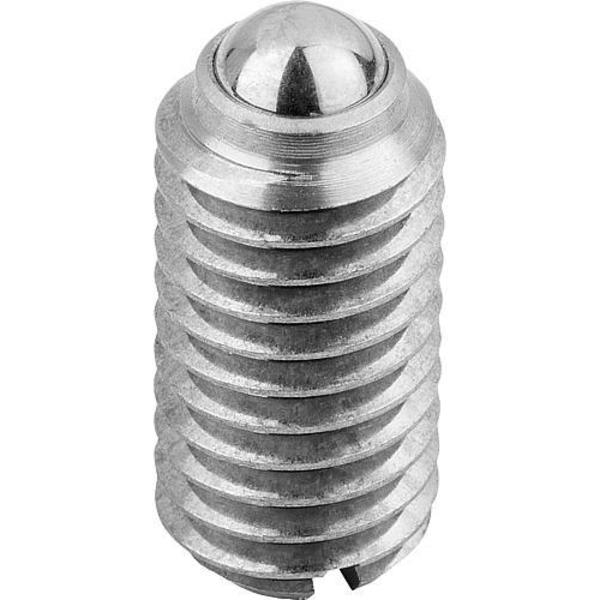 Spring Plunger Spring Force D=M16 L=24, Stainless Steel, Comp: Ball Stainless Steel