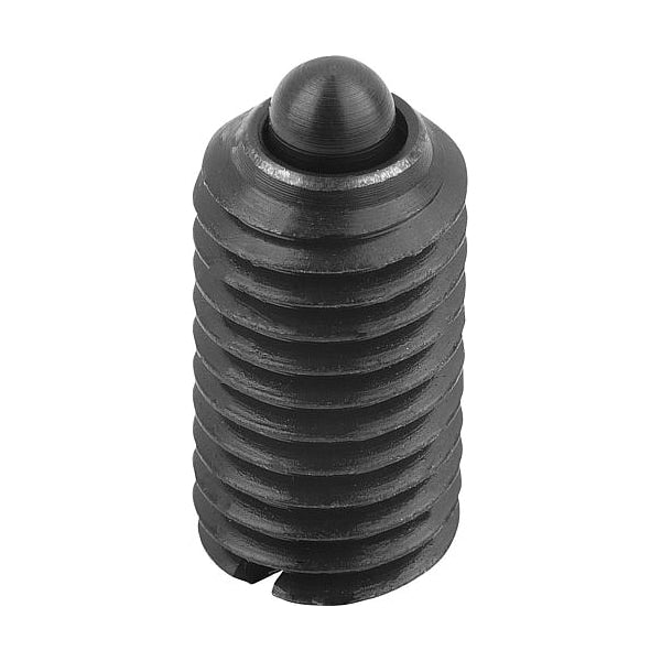 Spring Plunger Standard Spring Force D=3/8-16, L=19, Steel, Comp: Pin Steel