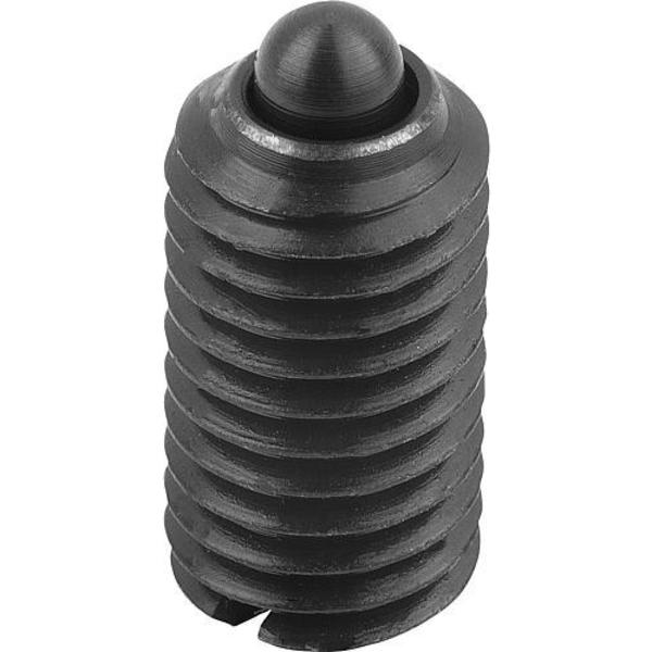 Spring Plunger Standard Spring Force D=M05, L=12, Steel, Comp: Pin Steel